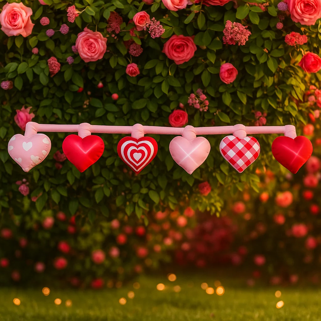 4.5M/15FT Valentijnsdag Opblaasbaar Speelgoed Liefde Combinatie Binnenplaats Decoratie Romantische Ingebouwde LED Licht Tuin Decoratie