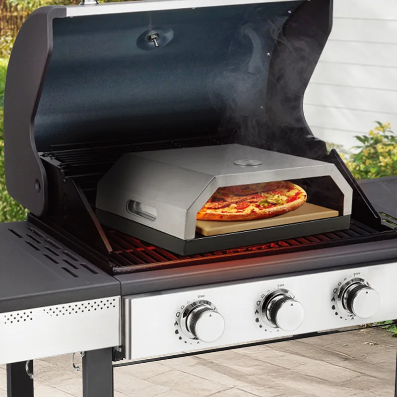 Spot Amazon American Pizza Grill Portable Pizza Grill With Thermometer Stainless Steel Household Pizza Grill