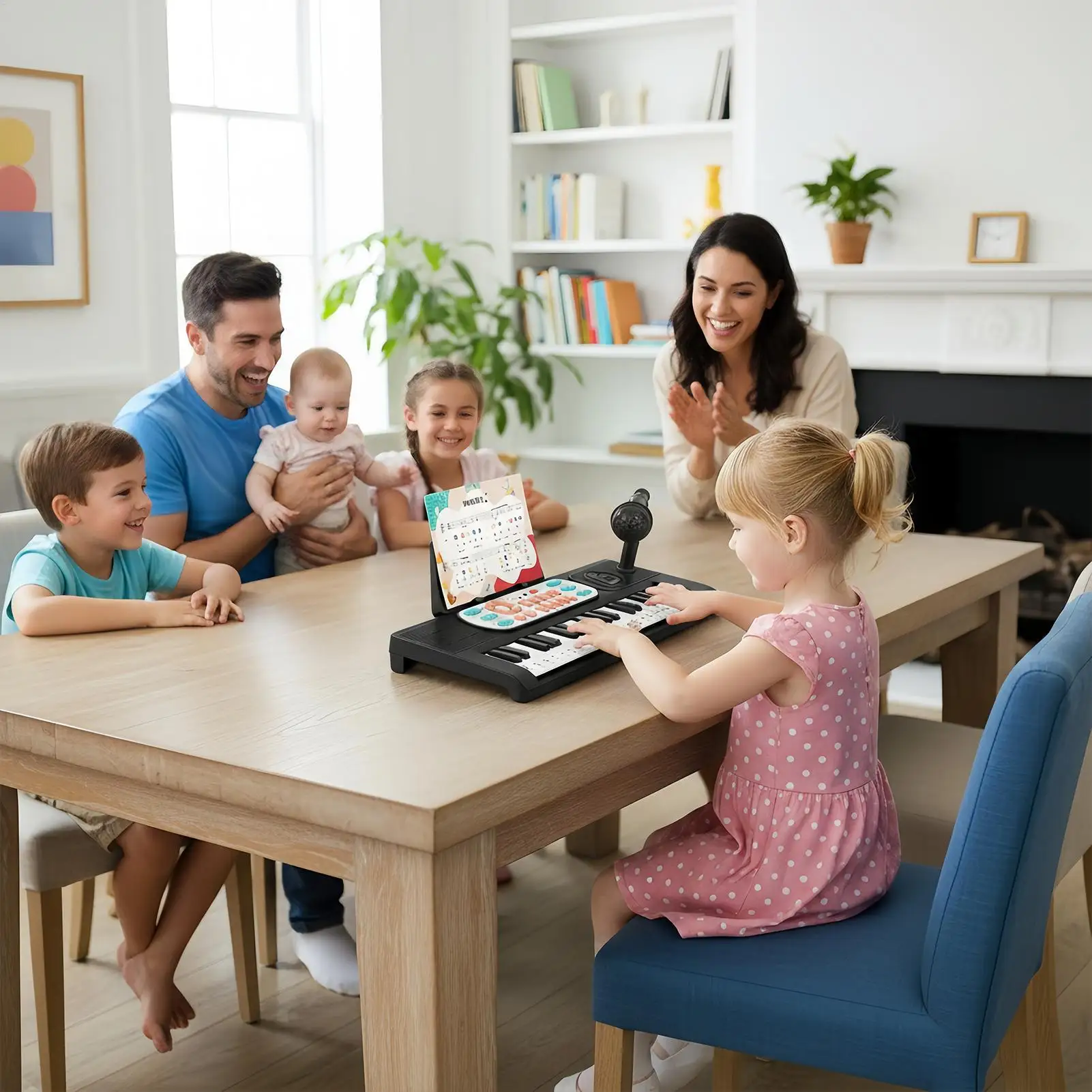 子供用電子ピアノ 37 ベビーキーボード マイク付き 歌を歌う歌を歌う開発教育玩具楽器ゲーム