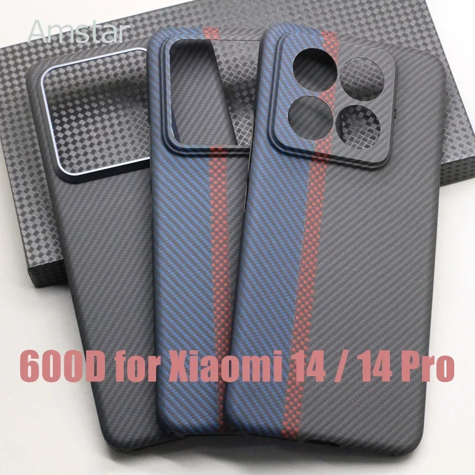 

Amstar Multicolor Carbon Fiber Phone Case for Xiaomi 14 Pro 600D Ultra-thin Aramid Fiber Mi 14 Magnetic Cover Support Magsafe