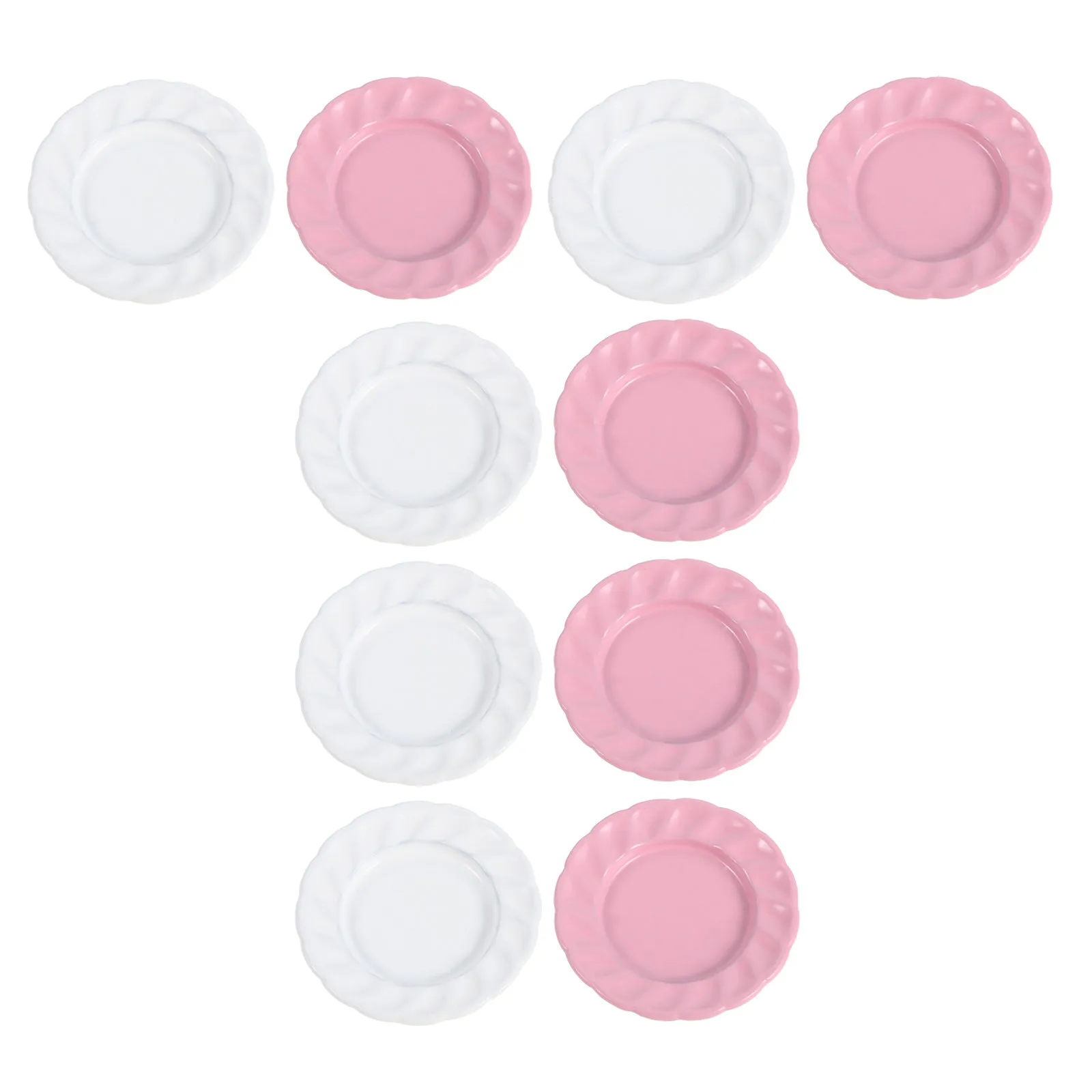 

10Pcs Miniature Plates Pastel Plastic Small Candy Themed Dishes for Mini Kitchen Accessories Kawaii Party Dessert Display