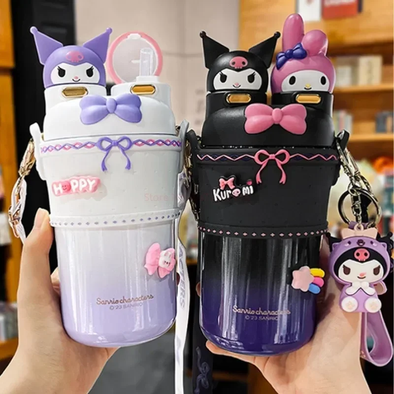 500ml Sanrio Genuine Thermos Mug Kuromi Cartoon 316 Stainless Steel Portable Lolita Water Cup Travel Water Bottle Kawaii Gift