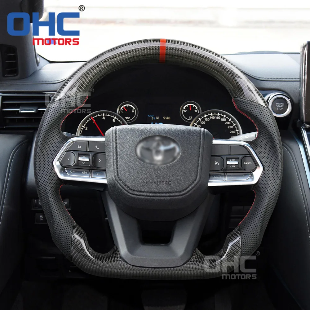

Подходит для 21-23 Toyota Rand Cool Luze LC300, рулевое колесо из углеродного волокна, обновление голого колеса