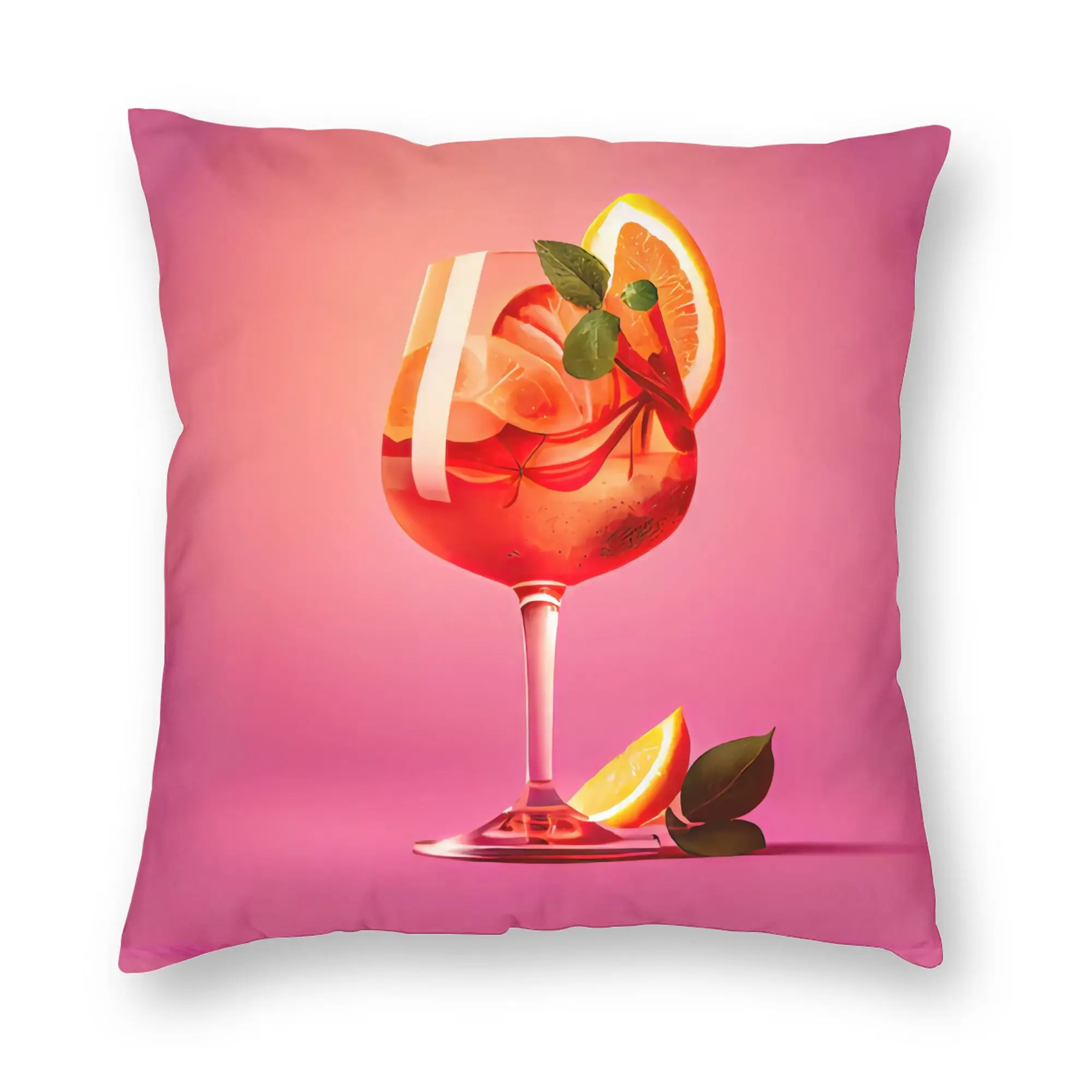 Nordic Aperols Spritz Print Cushion Cover Polyester Love Drinking Cocktail Pillow Case Home Decorative