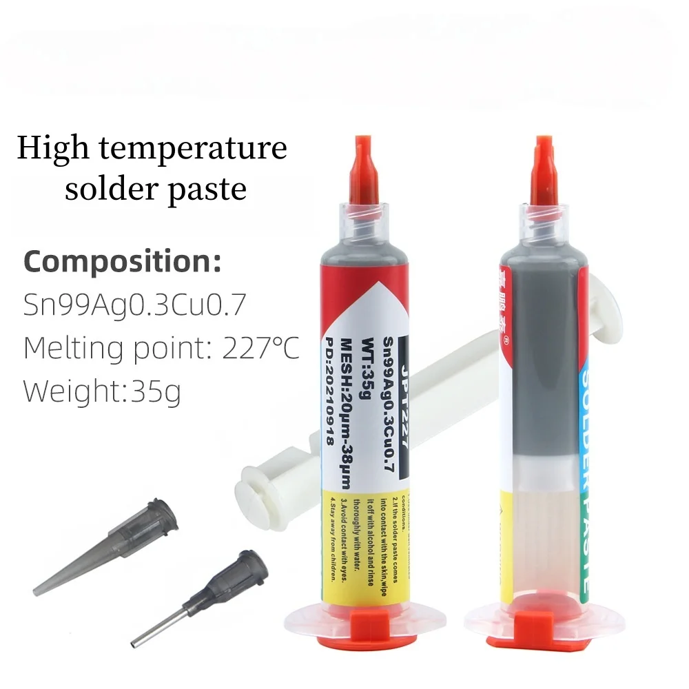 Sn99Ag0.3Cu0.7 High Temperature Needle Tube Solder Paste 35g Independent Pack For SMD BGA Soldering