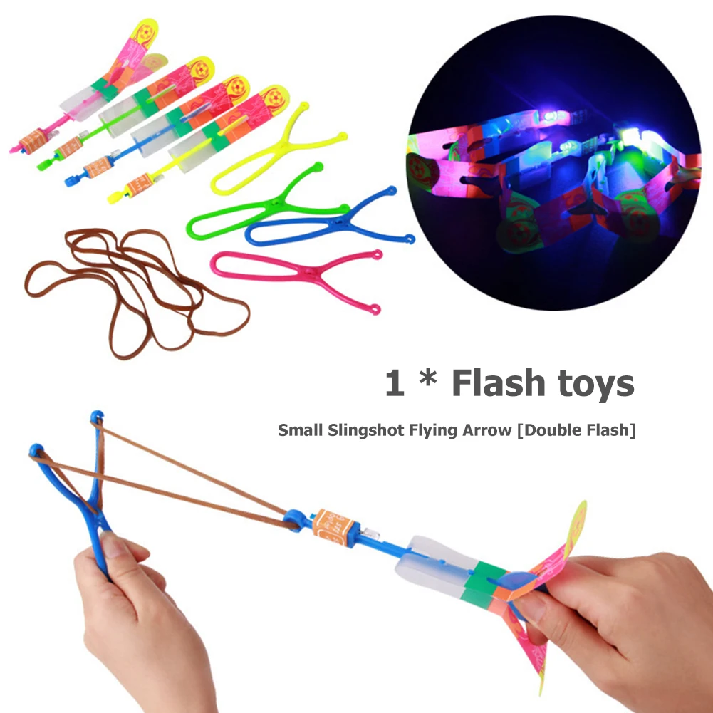 Outdoor Slingshot Flying GameLED Light Luminous Flying Toy Battery Powered Catapult Lighting Up Toy Best Gifts for Kids Holiday