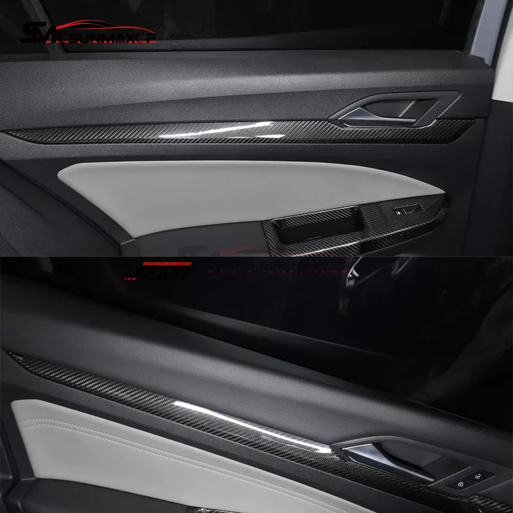 For Golf 8 MK8 Golf 8.5 MK8.5 Golf R GTI GTD GTE 2020-2026 Carbon Fiber Door Strip Window Lift Switch Interior Trim Cover Stick view 4