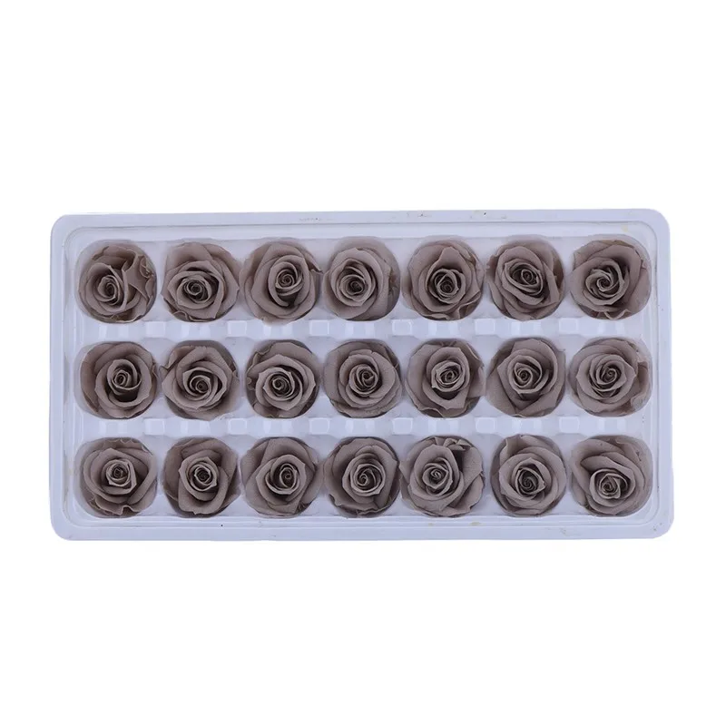 

21Pcs/Box Preserved Flowers Rose Flower Immortal 2-3CM Diameter Mothers Day Gift Eternal Life Flower DIY Material Gift Box