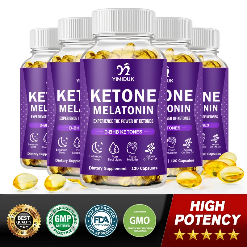 

Ketone Melatonin Capsules for Sleep Adult Insomnia Relax the Brain Deep Sleep Adjust Sleep Time Better Sleep