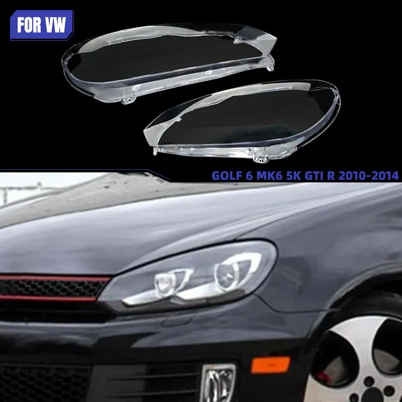 

1 Pcs Car Front Headlight Lens Cover For VW Golf 6 MK6 GTI R 2010-2014 Auto Lampshade Covers Housing Transparent