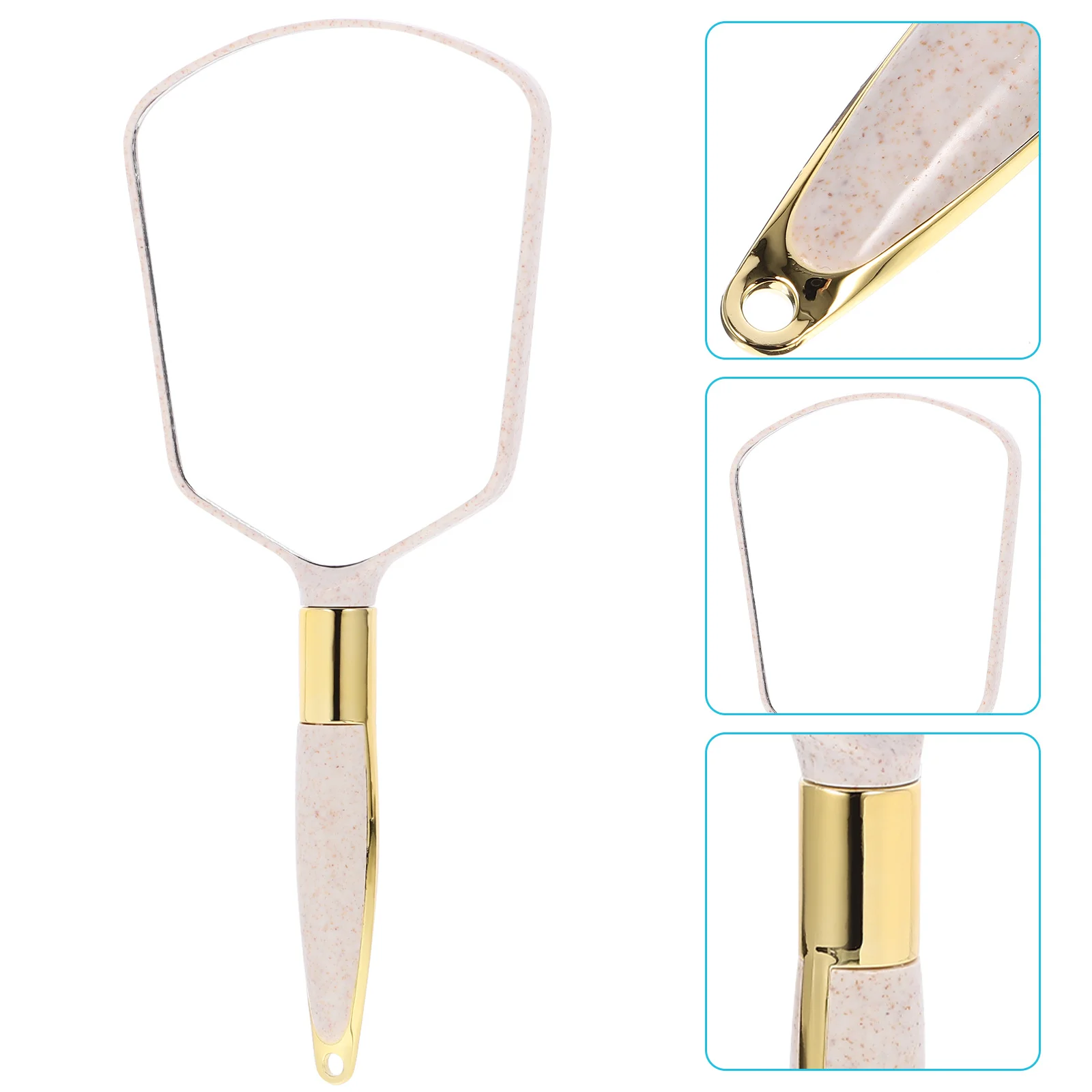 거울 베이지색 사각형 강력한 ABS 및 유리 경량 투명 반사 매끄러운 마감 가정용 욕실 화장대