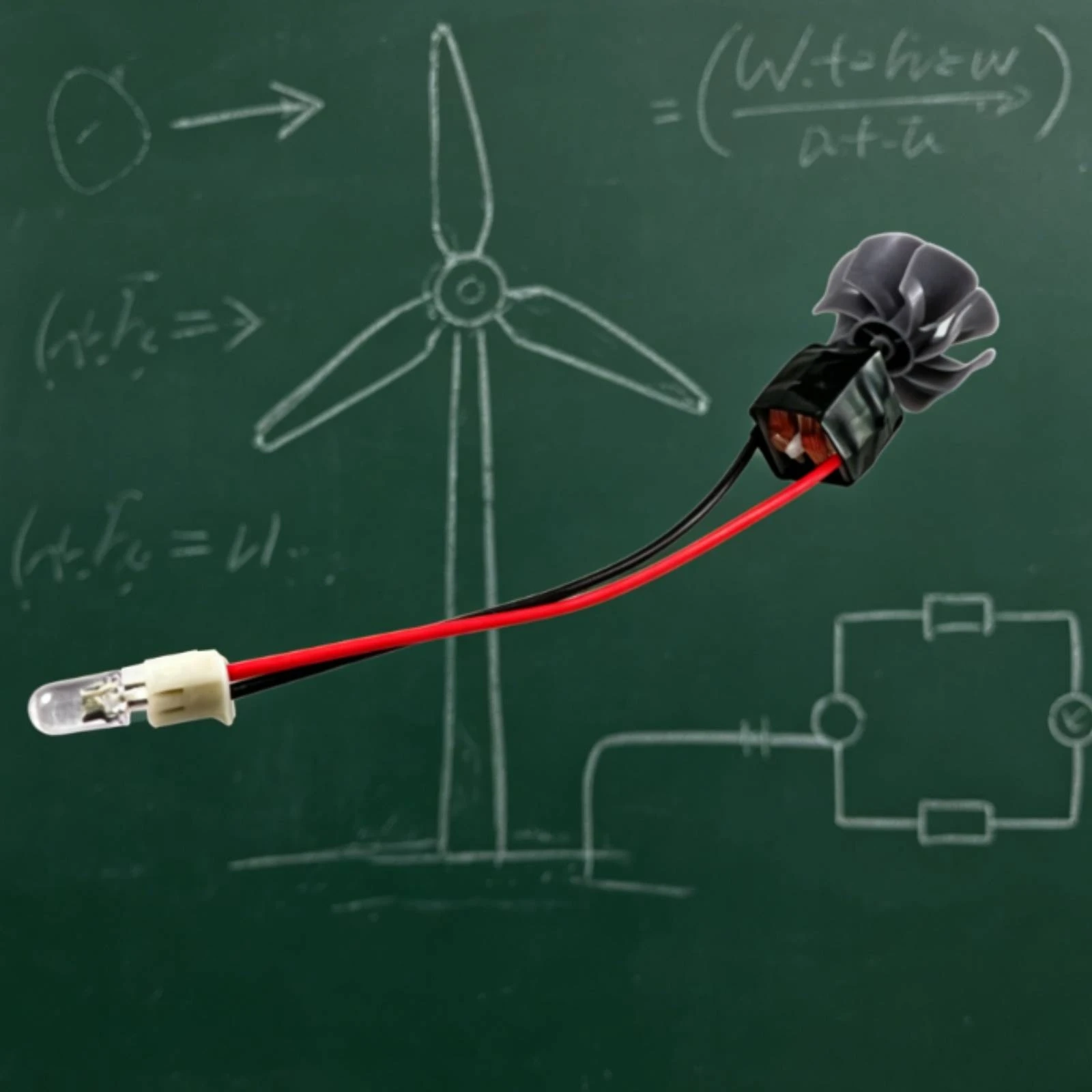 Wind Turbine Generator with LED Light Compact Wind Power Generator with LED Renewable Energy Electric for Students
