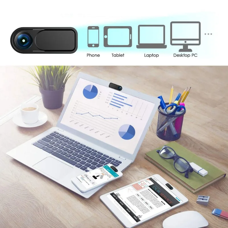 Penutup Webcam Magnet, penutup kamera plastik Slider untuk iPad Tablet Web Laptop Pc kamera lensa ponsel stiker privasi