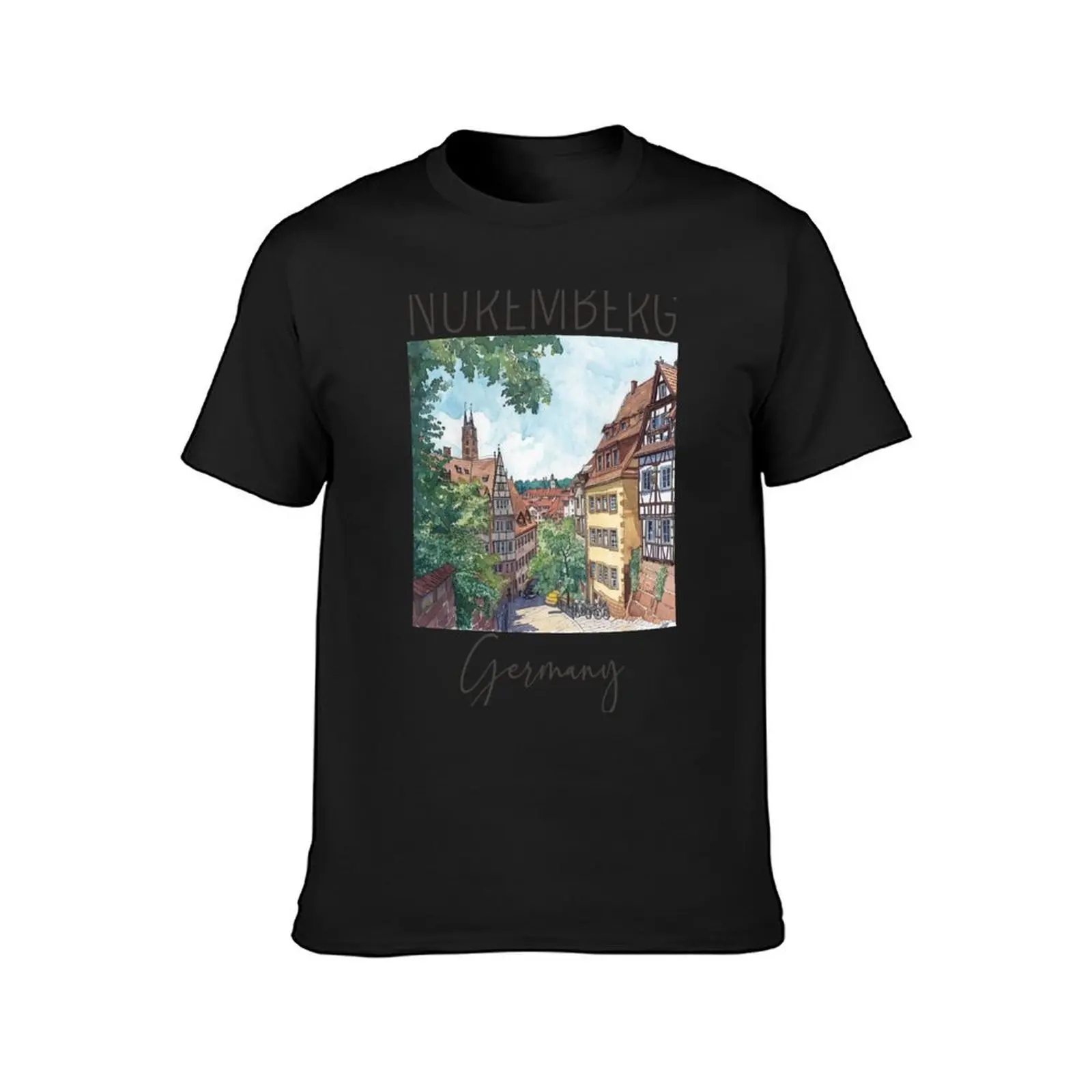 Watercolor Design of Nuremberg / Nürnberg - Germany / Deutschland T-Shirt hippie clothes sublime oversized mens vintage t shirts