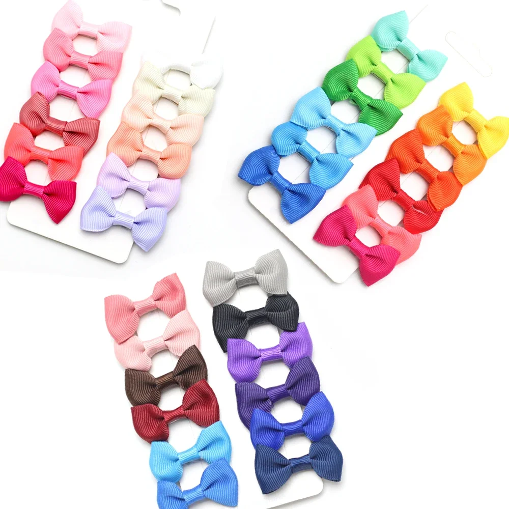 

12pcs Grosgrain Bows Baby Hairpins Baby Ribbon Small Bow Hairpin Mini Hair Clips Newborn Little Barrette Hairbows Hairpin Infant