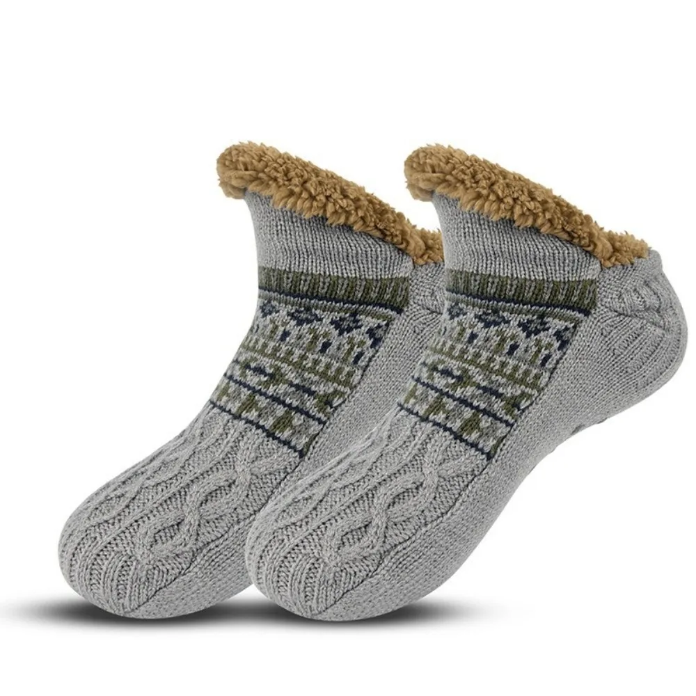 

Useful Colorful Thermal Slipper Socks Non Slip Grip Thickened Design Floor Socks Warm Comfort Sleeping Socks Home Wear