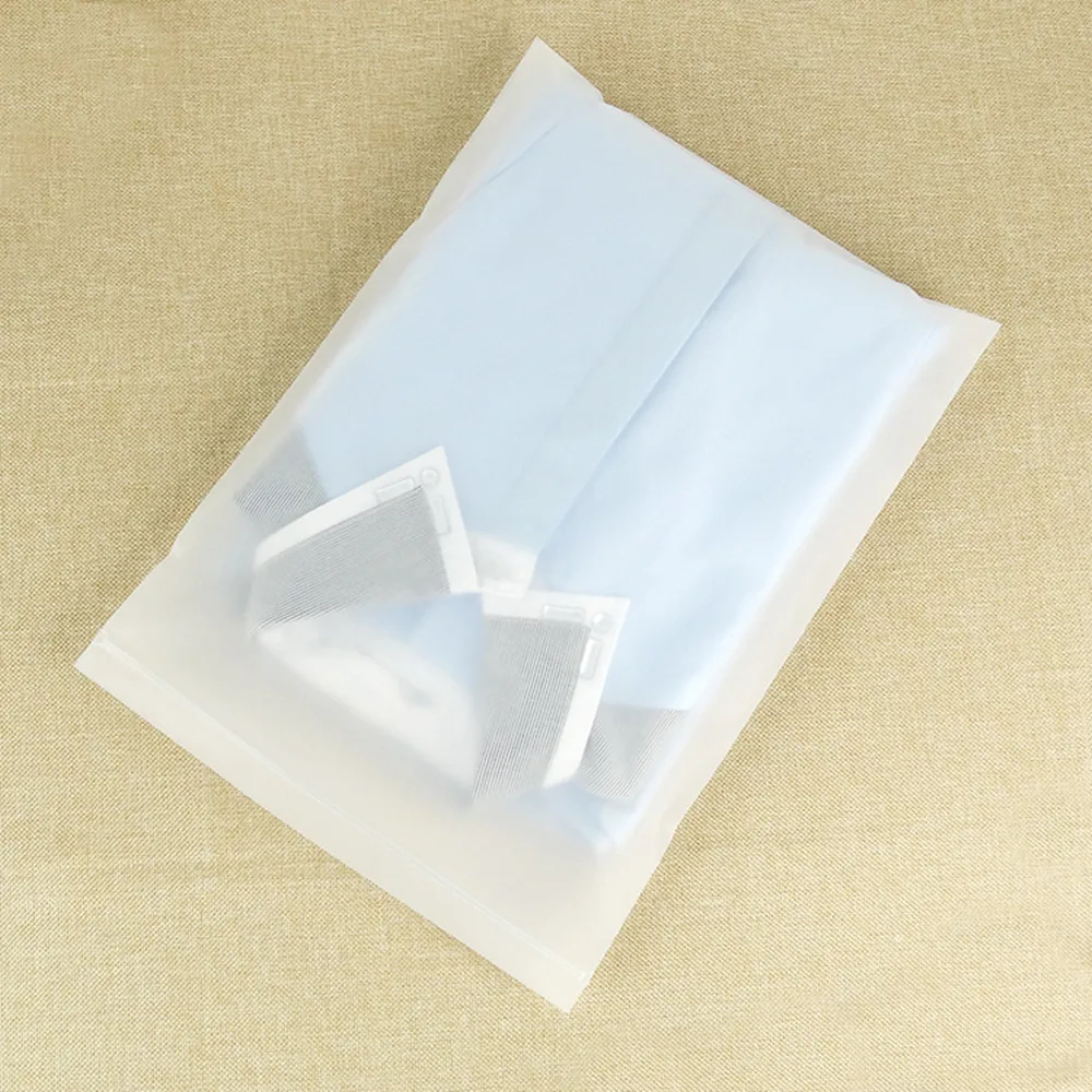 100Pcs CPE Frosted Zip Lock Plastic Bags Self-sealing Transparent Small Large Reusable Ziplock Clear Clothing Storage Pouches