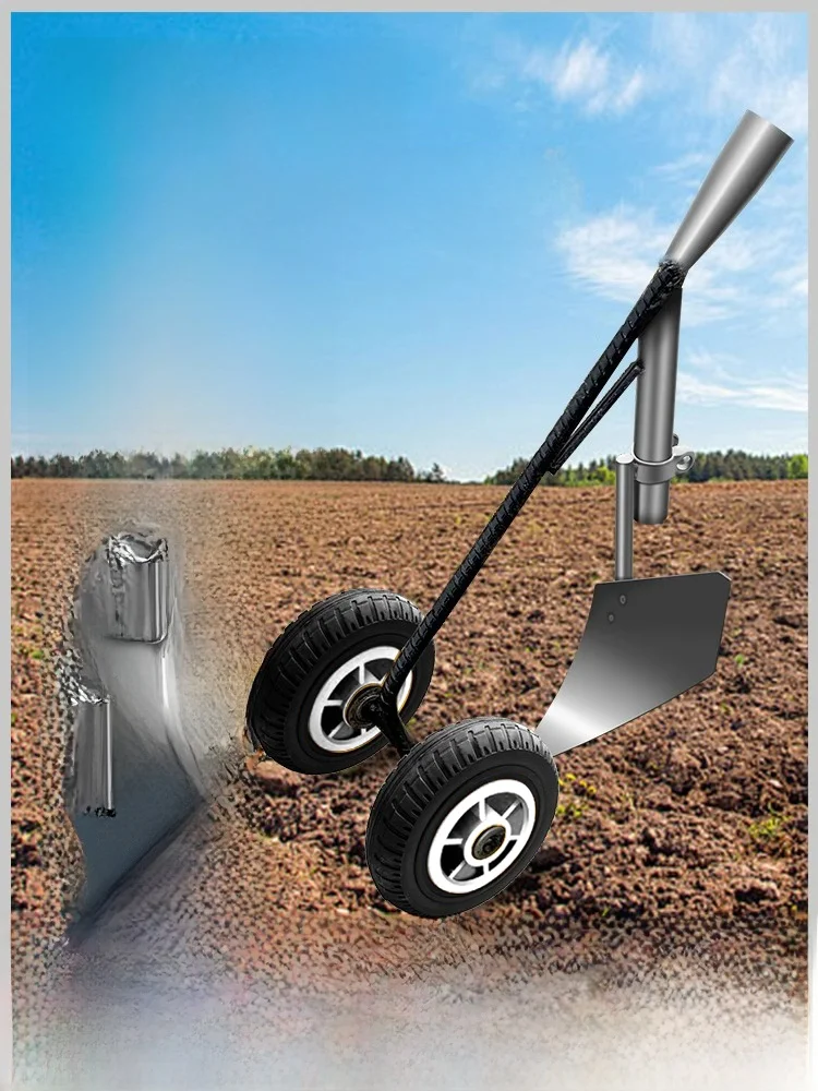 

New Triple-Combination Double-Wheel Hand-Pu Cultivator Soil Loosening Gardening Tool Frontier Breaker Flat Cultivator Trian...