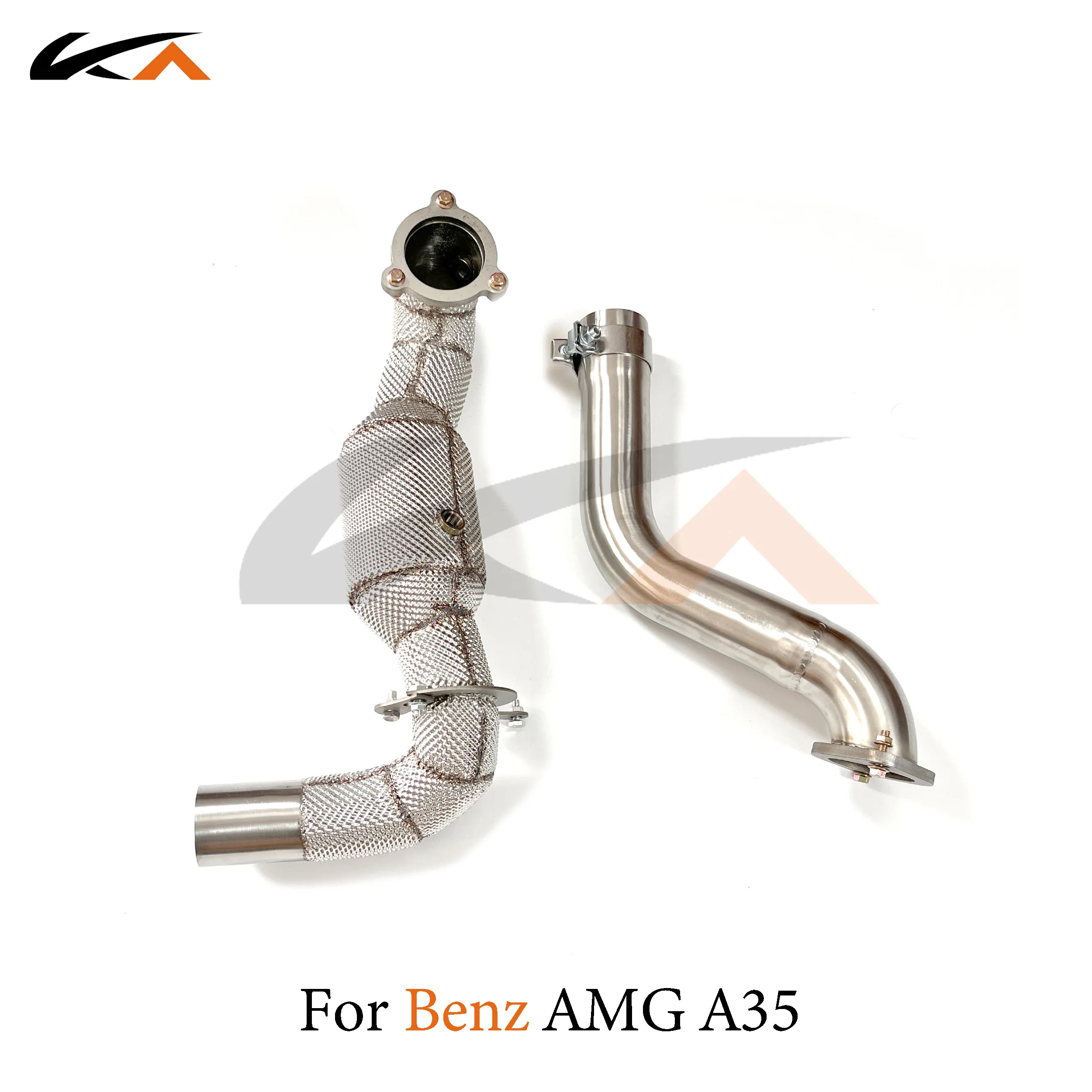 KA Tuning exhaust system header stainless downpipe for Mercedes-Benz AMG A35 2.0T axle pipe performance catalysis heat shield