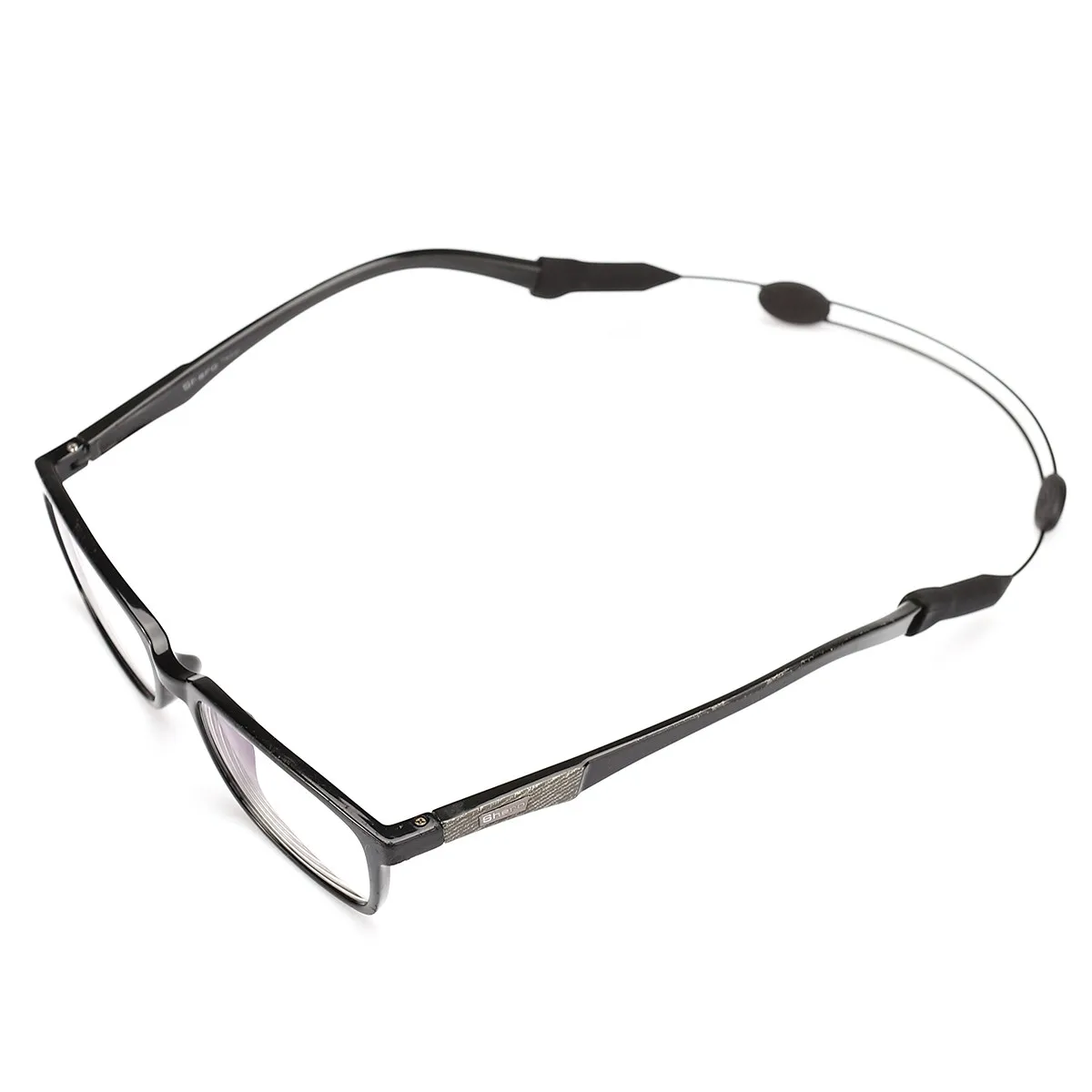 

Universal Fit Black Silicone Rope Adjustable Eyeglass Strap Safety Cord Chain for Outdoor Sports Rafting Hiking Basketball