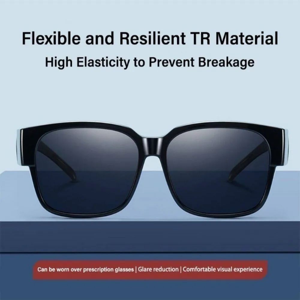 Trendy That Can Be Worn Over Other Glasses Sun Glasses for Driving Riding Wrap Around Fit Over Glasses Sunglasses Polarized Squa