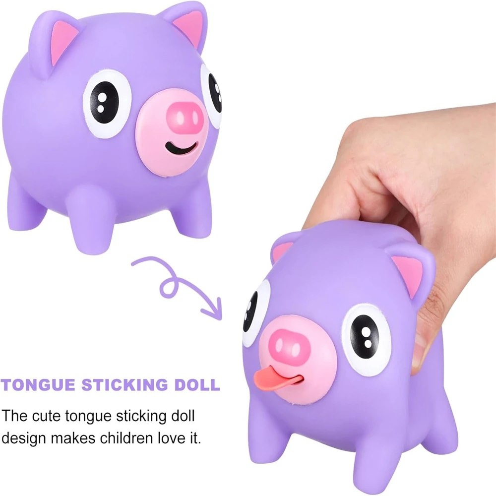 Screaming Pigs Squeeze Animal Ball Out with Sound Screaming Decompression Rubber Squeaky Toys Office Stress Goodie Bag Stuffer