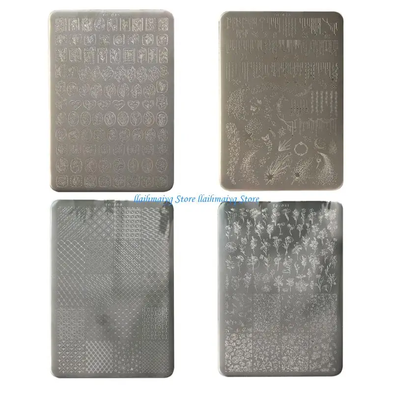 573B Versatile Design Plate Tulips Themed Stainless Steel Texture Stencil