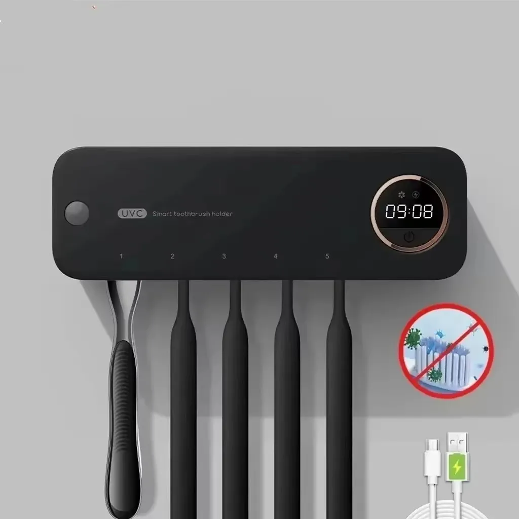 New UV Toothbrush Razor Storage Sterilizer LED DisplayRechargeable Tooth Brush Holder Wall-Mount With Bathroom Accessori