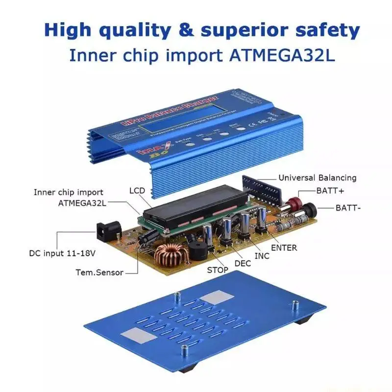 F62C B6 80W 6A Battery Lipo NiMh Li-Ion Ni-Cd Digital RC Balance Discharger