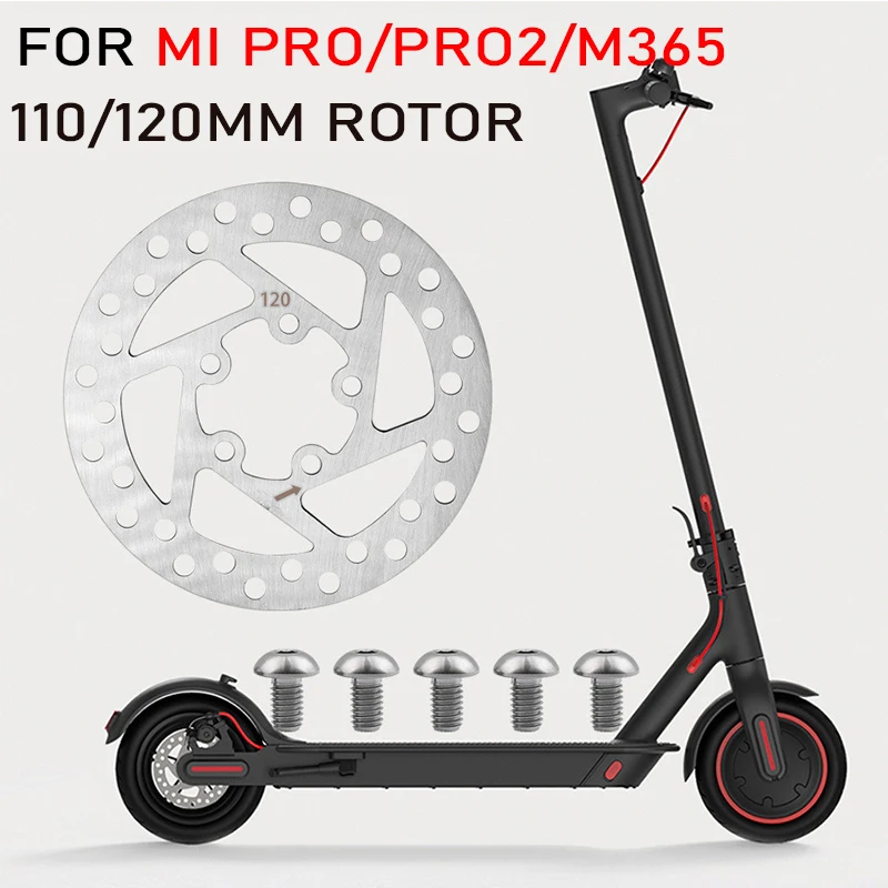 

110/120mm Rotor Electric Scooter Disc Brake Rotor for MI Pro/Pro2/M365 Scooter Brake Rotors Stainless Steel E-Bike Disc Rotors