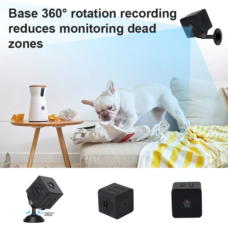 Mini Smart Security Camera: AP/WiFi Connect, APP Remote View, Alarm, Motion/Sound Detect, IR Night Vision, 2-Way Intercom