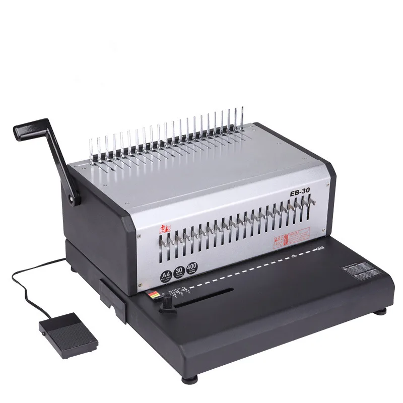 

Electric 21-hole Apron Binding Machine 10-hole Clip Strip Binding Machine Punching Machine Contract Text Binding EB-30