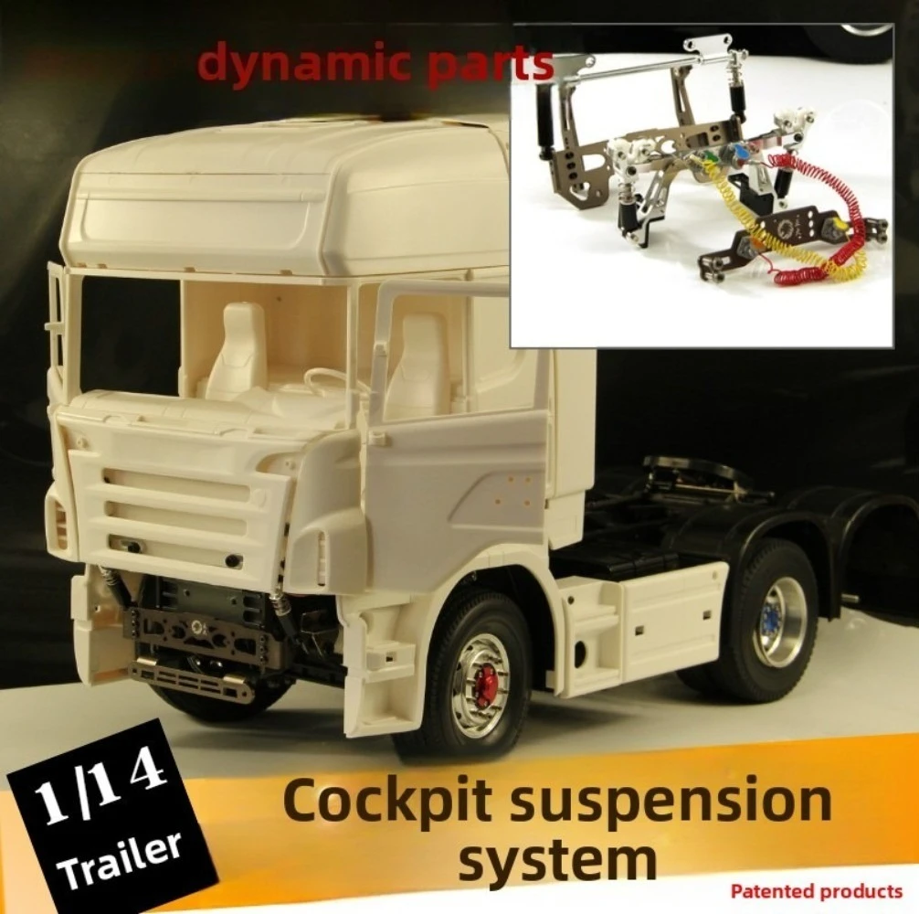 Cab Dynamic Suspension System for Tamiya 1/14 RC Truck Sca 770s Car Shell Buckle 1:14 RC Tractor Upgrade Parts