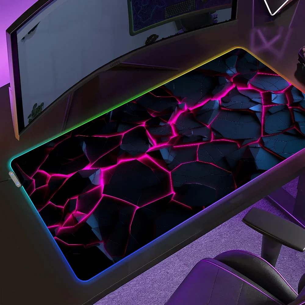 

Gradient Geometric Hexagon Honeycomb Mouse Pad Gaming MousePad LED Table Pads Micro USB Backlit Rubber RGB Desk Mats Desktop XXL