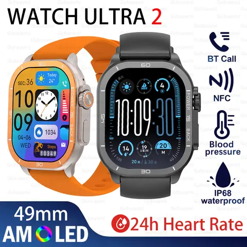 Apple Watch Ultra 2 스마트 블루투스 통화 남성용 시계 NFC GPS 스포츠 트래커 혈압 심박수 스포츠 스마트 시계 2025