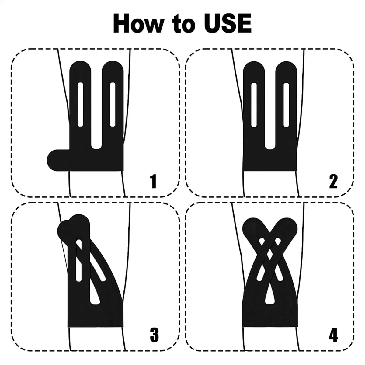Fita de joelho pré-cortada para cinesiologia, fita impermeável para joelho para esportes, alívio da dor no joelho, suporte de longa duração, fita atlética com 10 peças