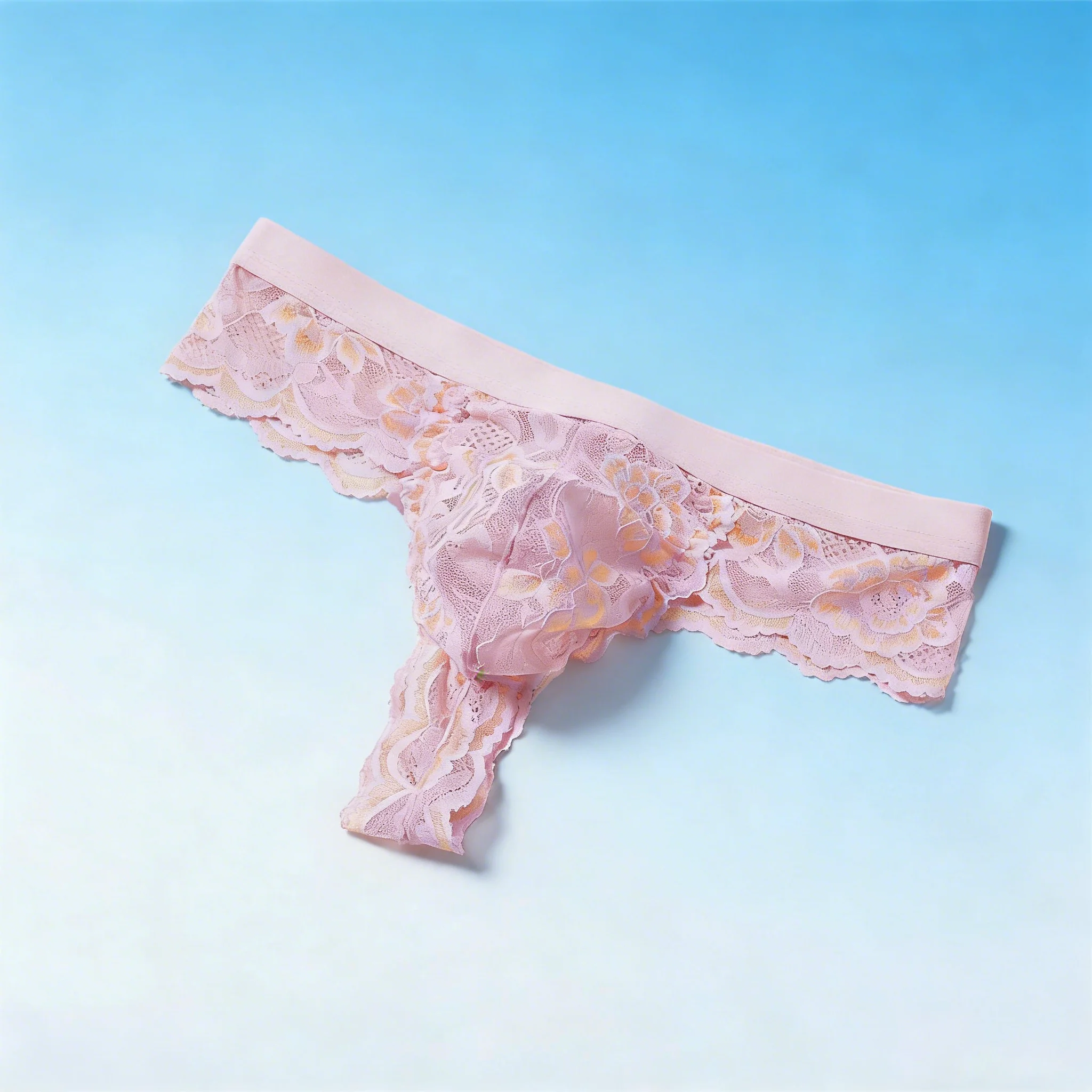 

Men's Sheer Lace Thong Floral Pattern Stretchy Comfort Waistband Breathable Underwear Lenceria Sexy Hombre Brazilian Panties