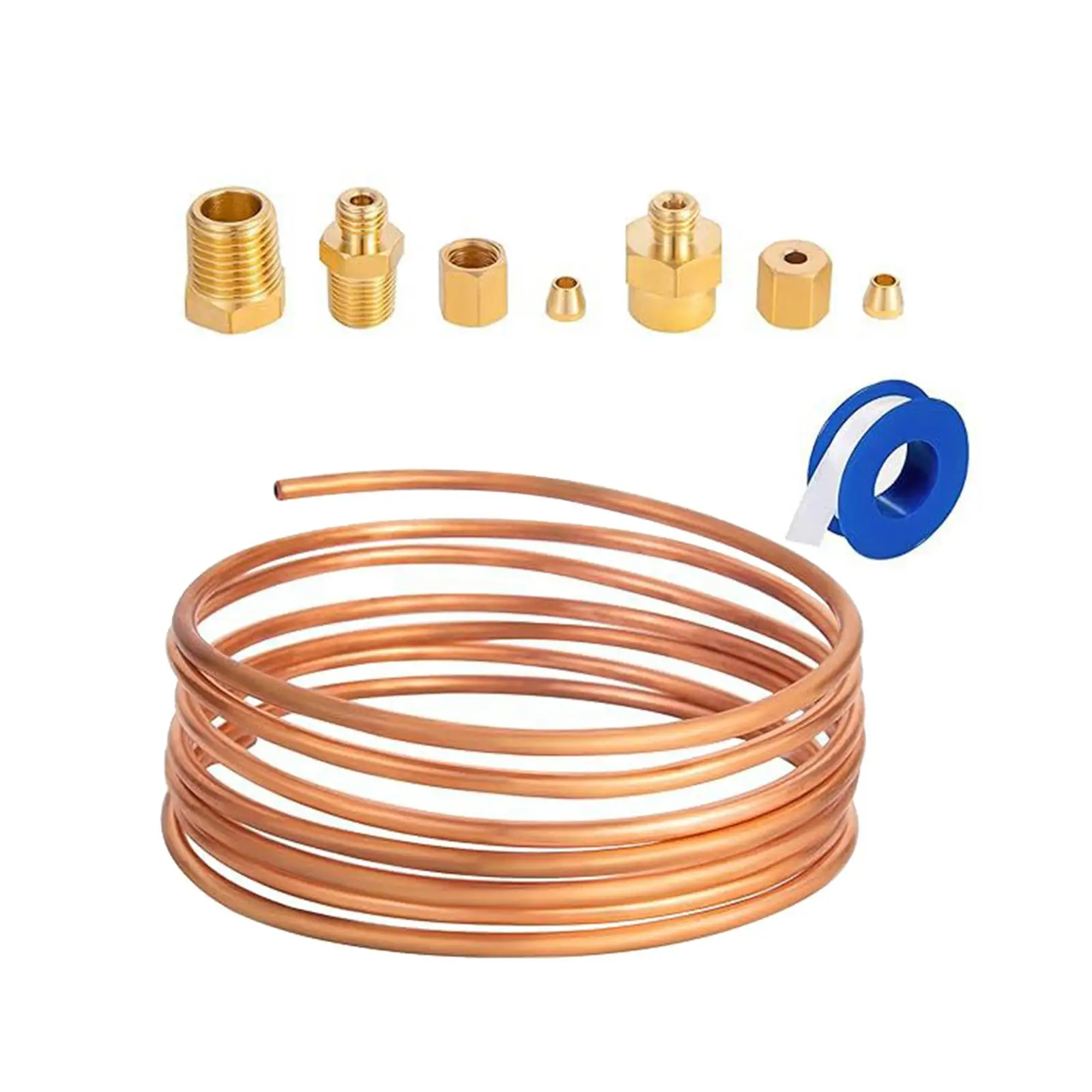 Pressure Gauge Tubing Kit Accessories 1.82M Convenient Heat Resisting High Performance Copper Replace Parts for Professional