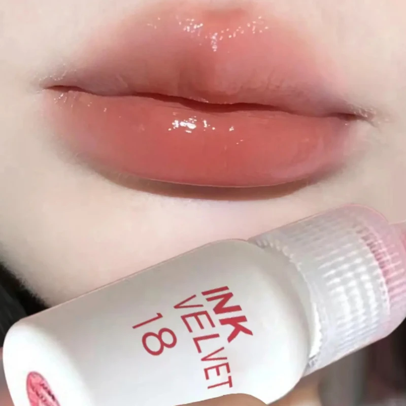 1Pc Milk Tube Mirror Lip Glaze Water Light Glass Lip Gloss Mirror Lipstick Moisturizing Sexy Red Lip Tint Makeup Pink Bean Paste