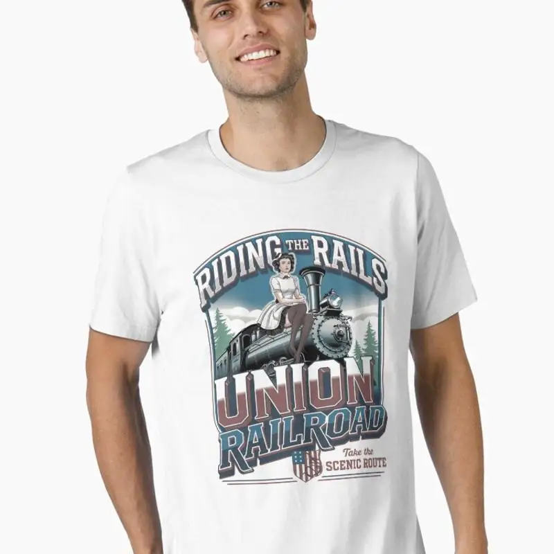 Union Railroad Riding The Rails Union Pacific Railroad Polar Express Riding The Train American Train Essential T-Shirt