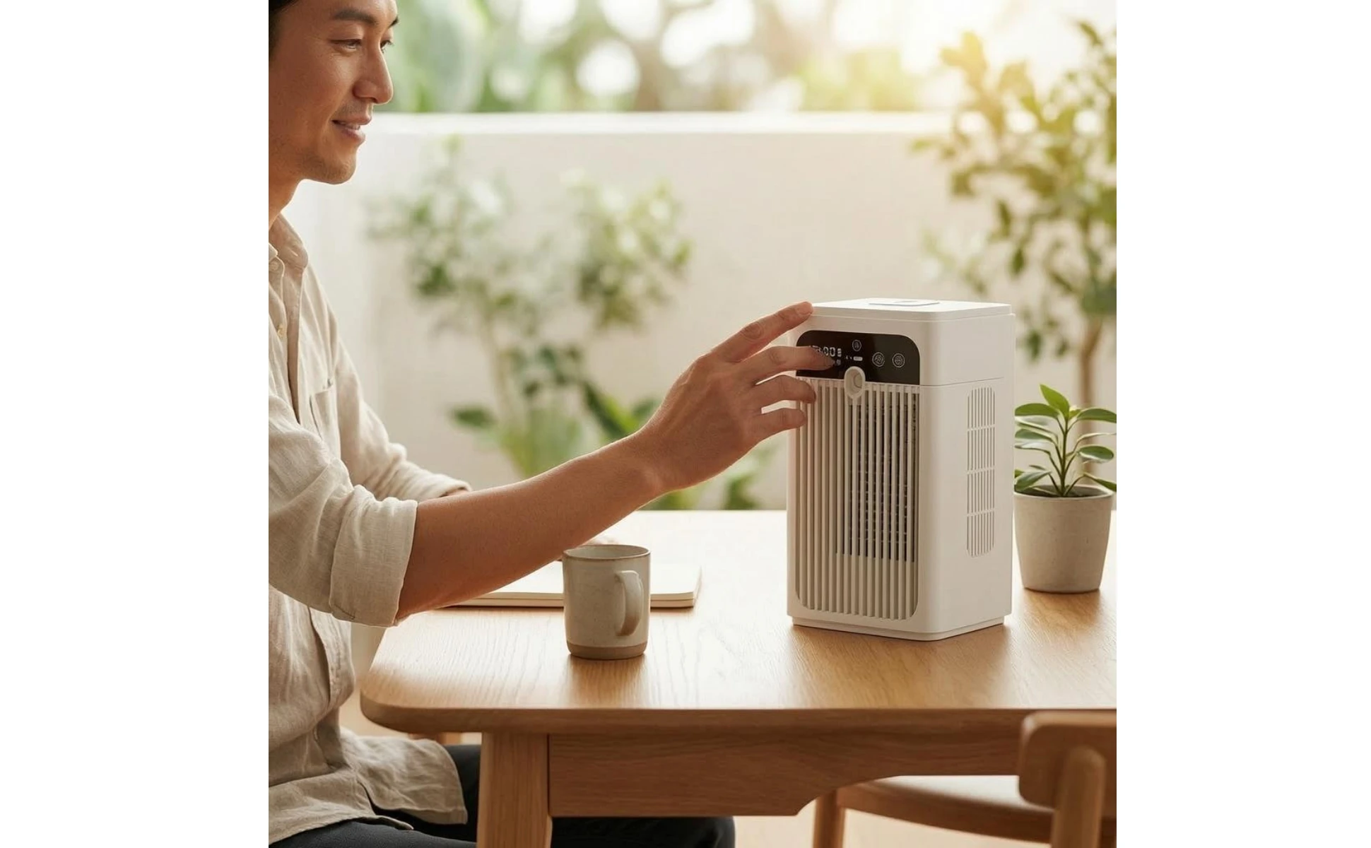 Desktop Air Cooler Compact Tabletop Air Cooler Cooling Fan Touch Controls Home Appliance Modern Design