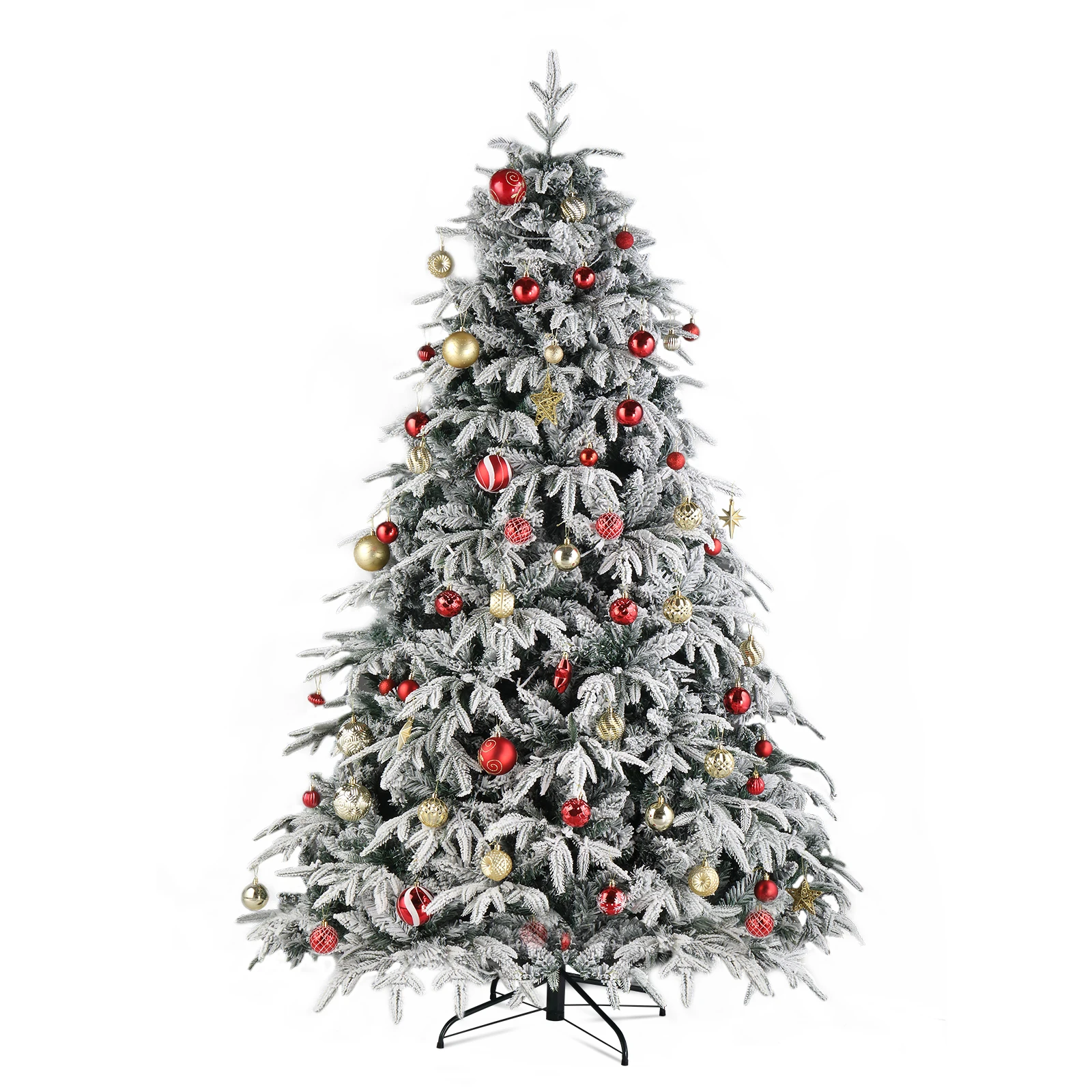 7ft Automatic Tree Structure Single-Sided Pe PVC Material Green Flocking 1687 Branches 450 Lights Warm Color 8 Modes Christmas T