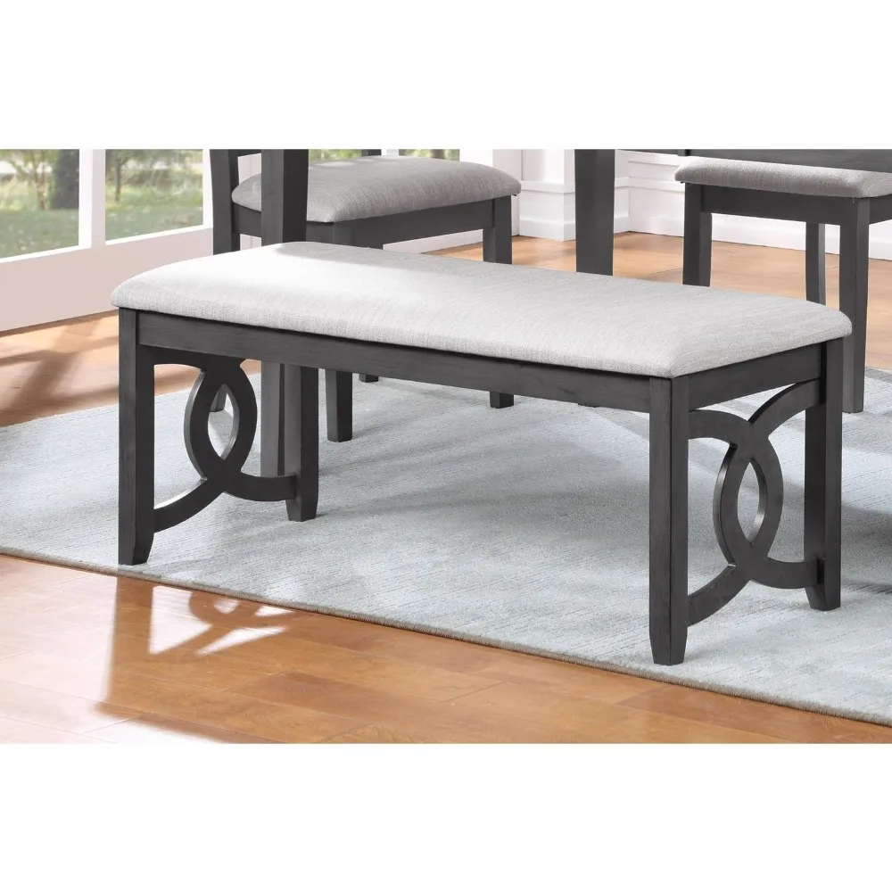 

Gia Upholstered Dining Bench, Smoky Gray Finish