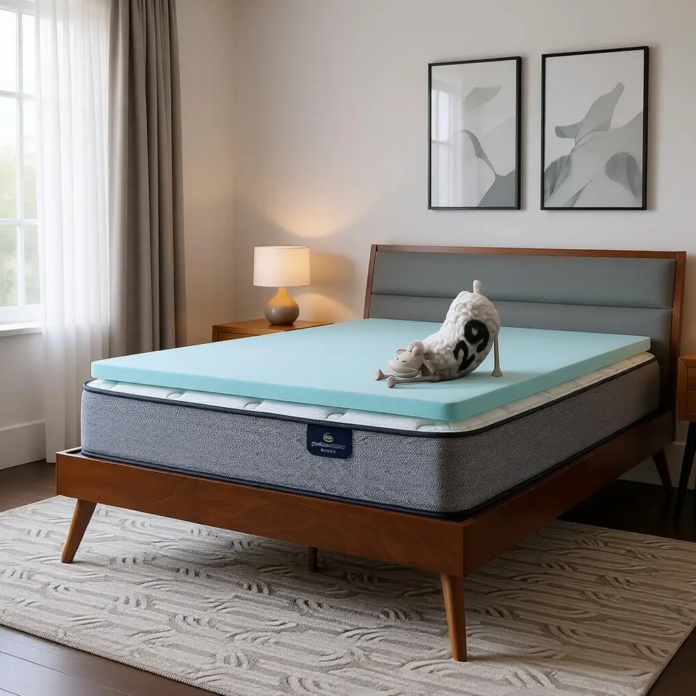 

2 Inch Cooling Memory Foam Mattress Topper, King Size, USA Made for Pure Relief