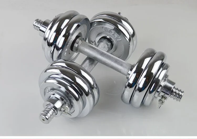 15kgs adjustable pure iron solid dumbbells men's home fitness equipment free weight removable sets