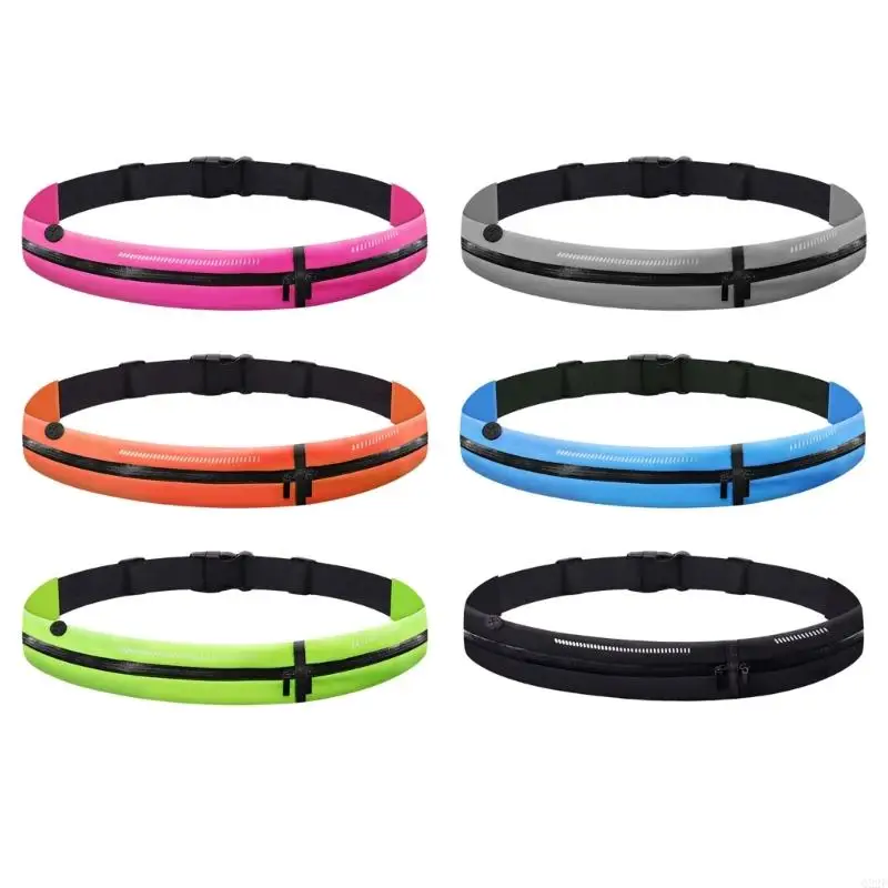 

Q22F Adjustable Reflective Sports Belt Two Pockets for Running Gym Activity