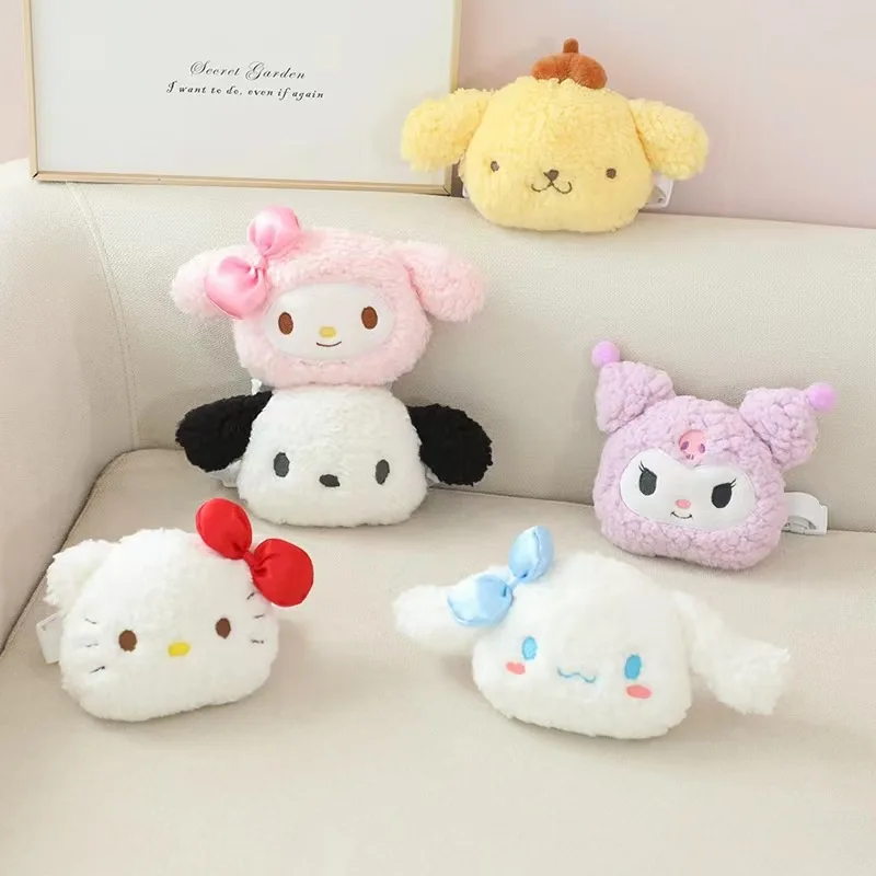 Kawaii Sanrio Plush Curtain Buckle Hello Kitty Cinnamoroll Cartoon Plush Doll Home Furnishing Decoration Creative Straps Gifts ﻿