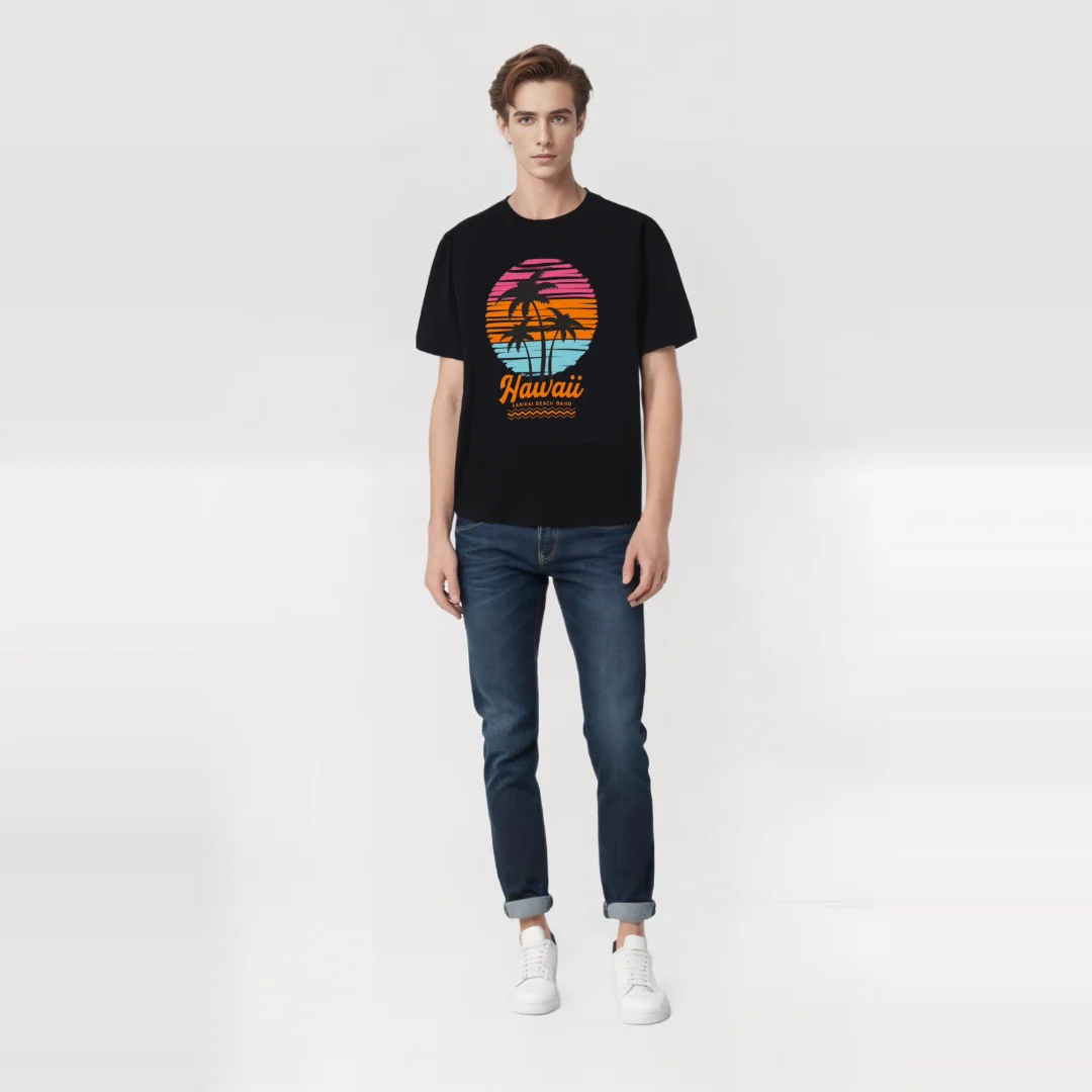 Stylish Men's T-Shirt: Comfortable Crew Neck Design in 230g Cotton, Perfect for Summer Outings