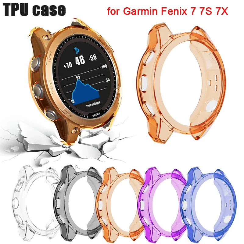 Silicone Case For Garmin Fenix 7 7x 7s 5 5x Protector Frame Clear Rubber Cover SmartWatch For Garmin Fenix 7 5 Case Accessories