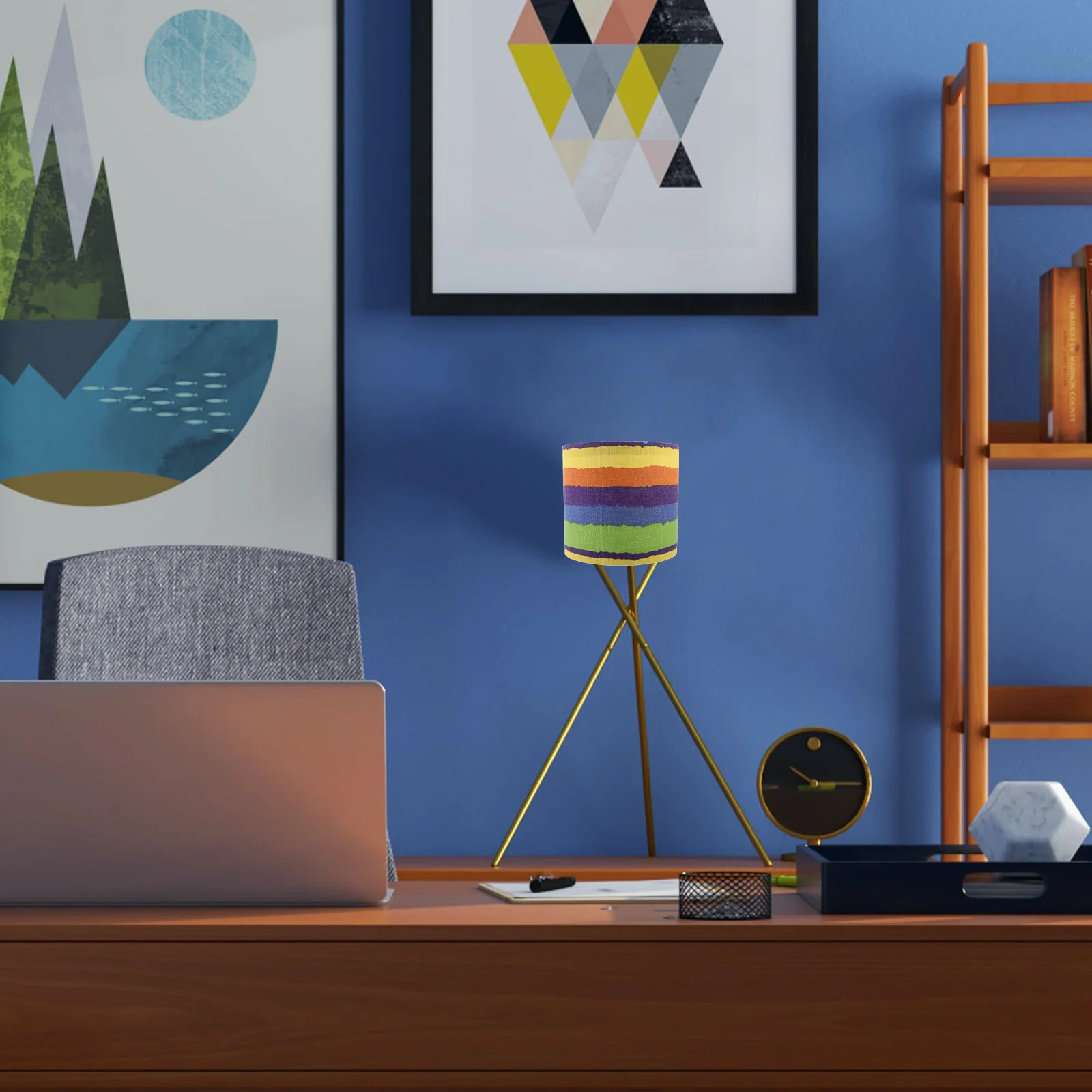 

1pc Lampshade Rainbow Cloth Art Cover For Ceiling Light Chandelier Decorative Modern Colorful Light Accessory